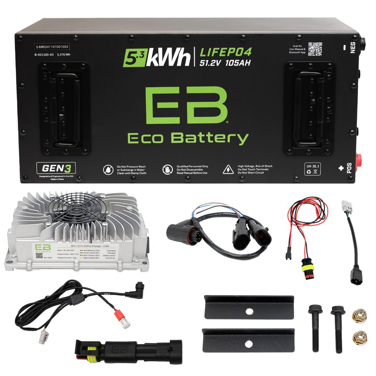 Advanced EV Advent 2022-2024 Eco Lithium 51v 105Ah GEN3 Battery Bundle - Skinny
