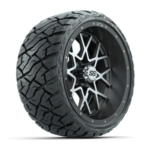 GTW&reg; Vortex Matte Gray/Machined 14 in Wheels with 205/35-R14 Maverick Low-Profile All-Terrain Tires – Full Set