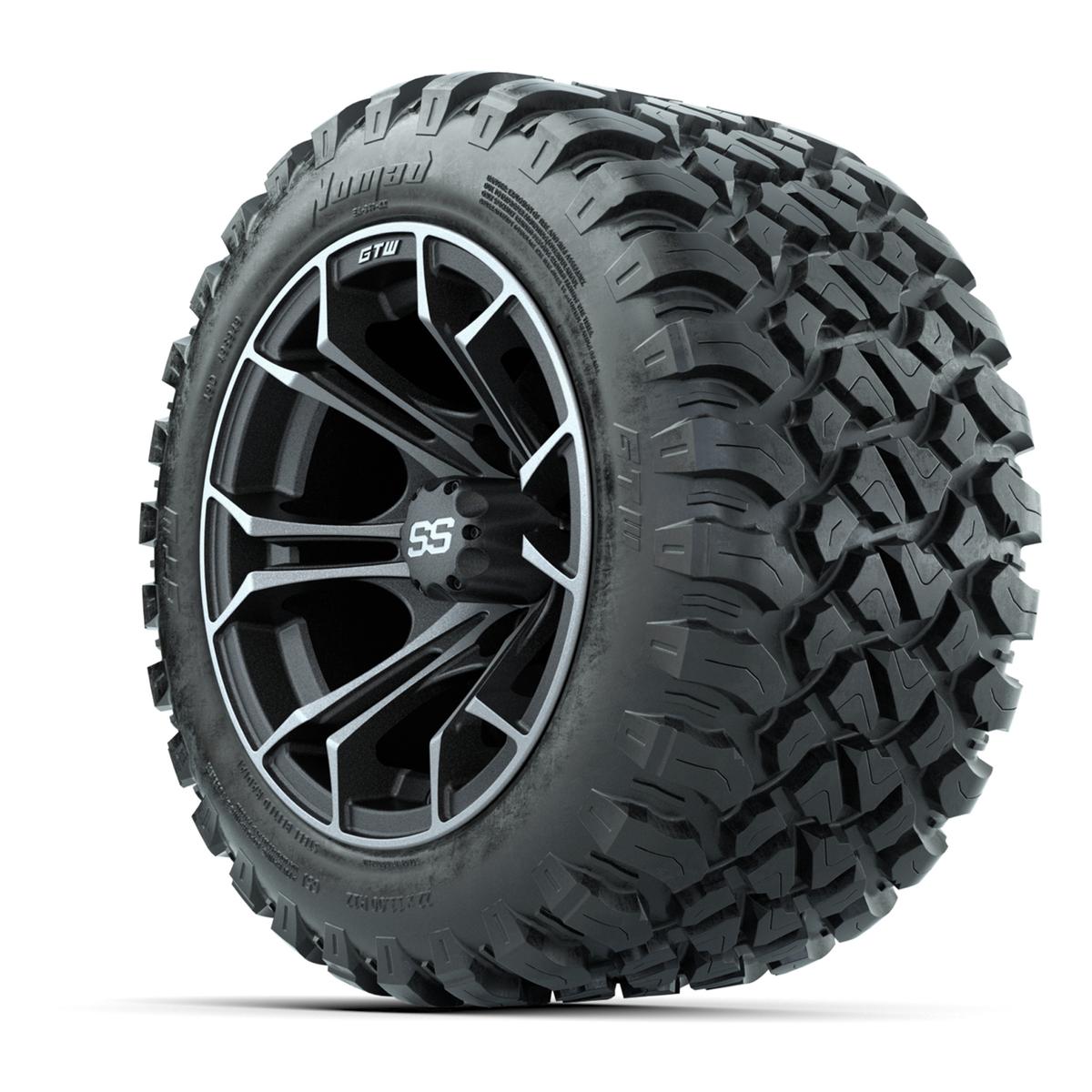 Set of (4) 12 in GTW Spyder Wheels with 22x11-R12 GTW Nomad All-Terrain Tires