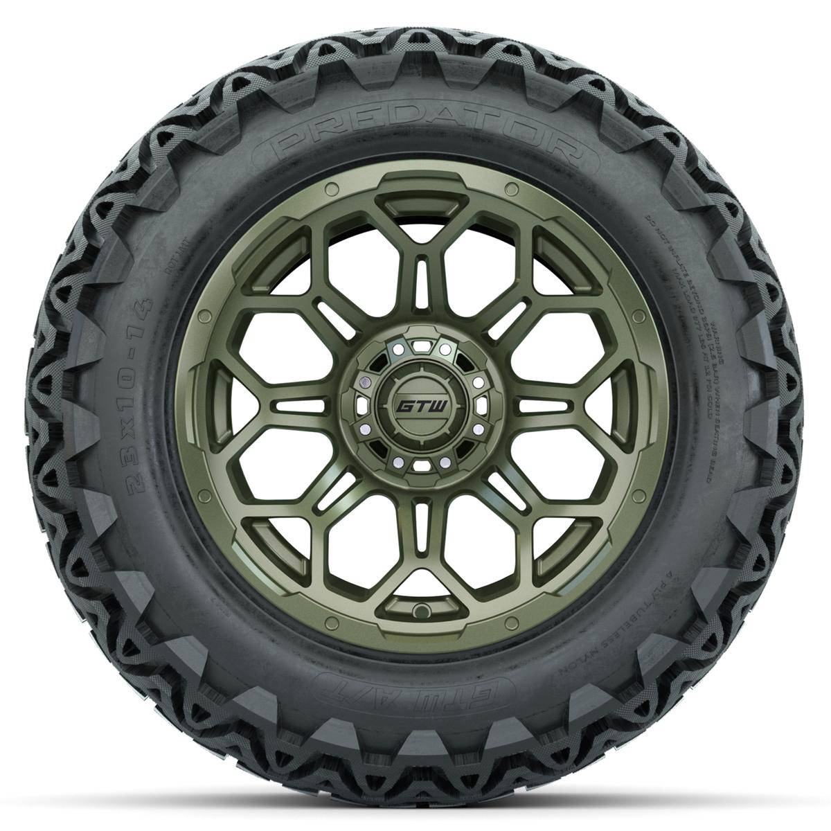 Set of (4) 14 in GTW Bravo Wheels with 23x10-14 GTW Predator All-Terrain Tires