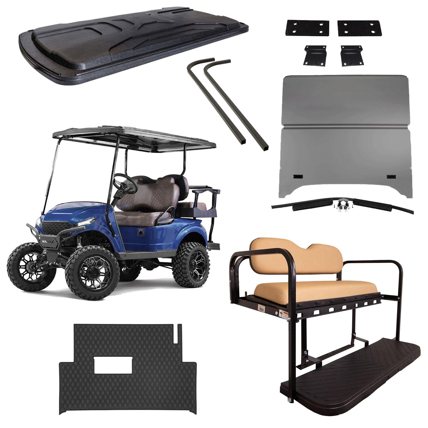 EZGO TXT Gold Refurb Package with Admiral Blue Metallic Body & Tan Seats (Years 1994.5-Up)