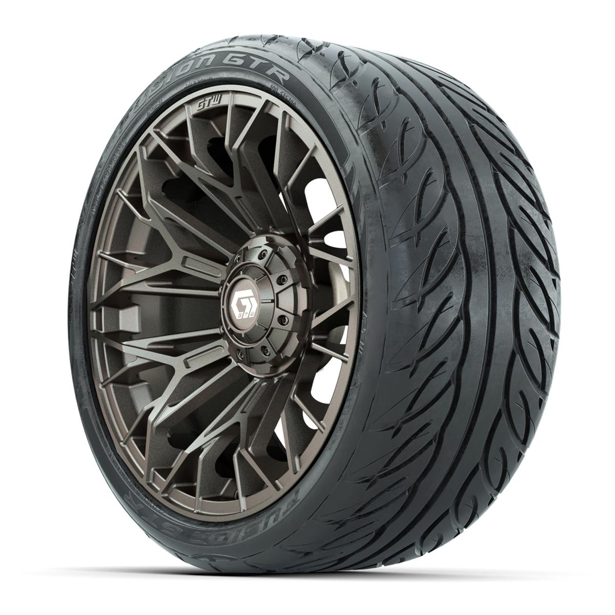 Set of (4) 15 in GTW® Stellar Matte Bronze Wheels with 215/40-R15 Fusion GTR Street Tires