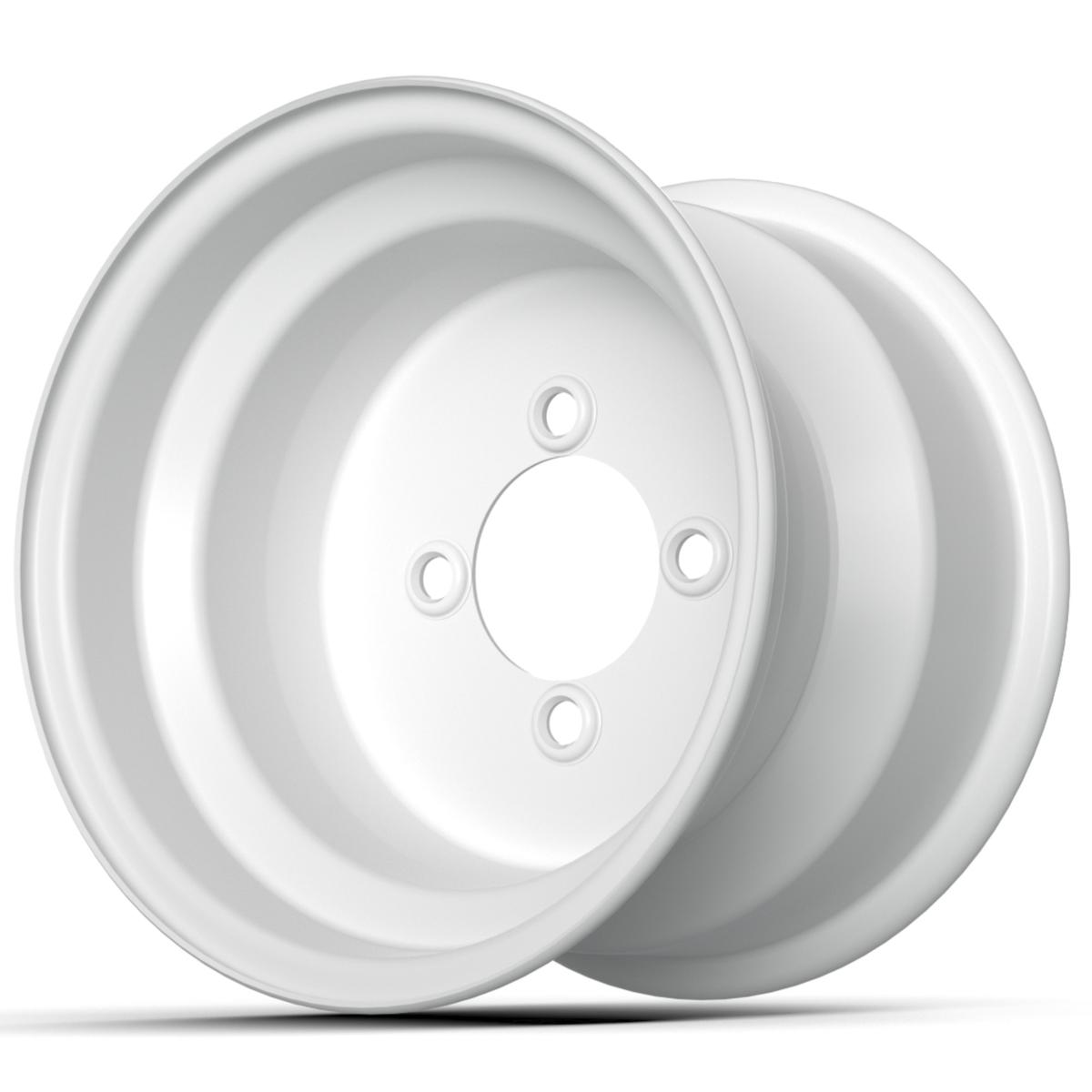 10x7 White Steel Wheel (3:4 Offset)