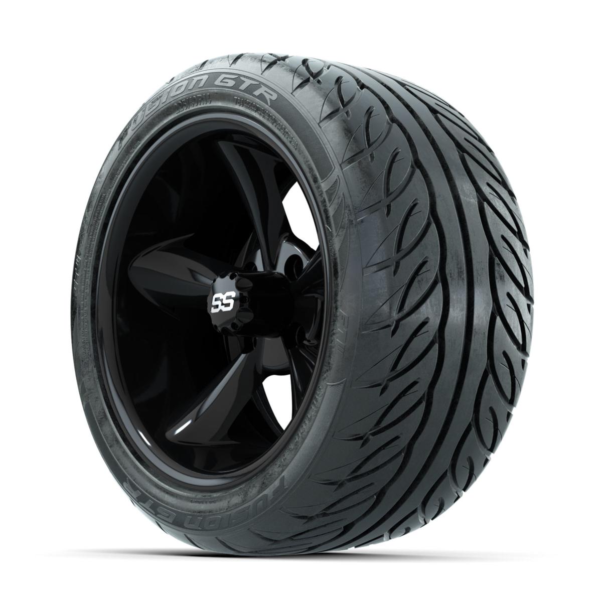 GTW Godfather Black 14 in Wheels with 225/40-R14 Fusion GTR Street Tires – Full Set