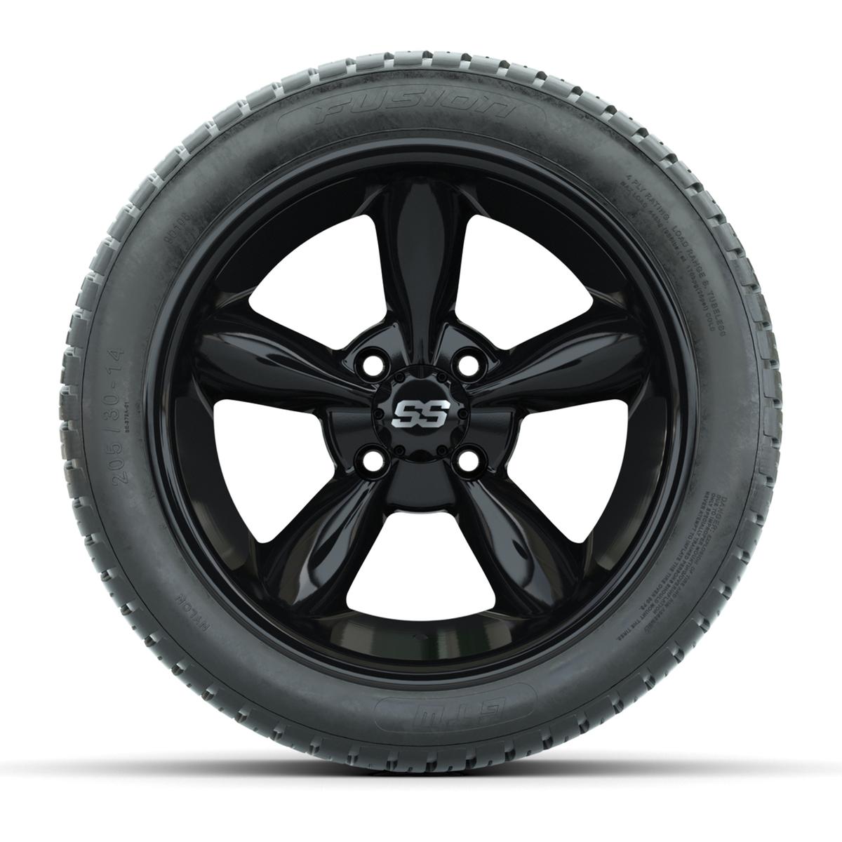 Set of (4) 14 in GTW Godfather Wheels with 205/30-14 Fusion Street Tires