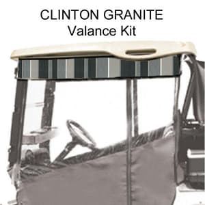 Red Dot Chameleon Valance With Clinton Granite Sunbrella Fabric For Yamaha Drive2 (Years 2017-Up)