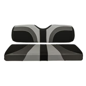 RedDot&reg; Blade Front Seat Covers for Club Car DS – Gray / Charcoal Gear / Black Carbon Fiber