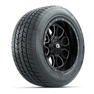 GTW&reg; Volt Black and Machined 14 in Wheels with 255/50-R14 Fusion STR DOT Approved Street Tires - Full Set
