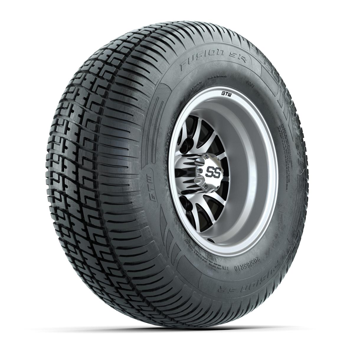 10" GTW Medusa Black and Machined Wheels with 20" Fusion Street Tires- Set of 4