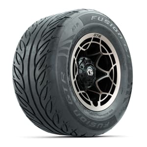 GTW&reg; Nexus Black with Bronze Face 12 in Wheels with 255/55-R12 Fusion GTR Steel Belt Radial Street Tires – Full Set