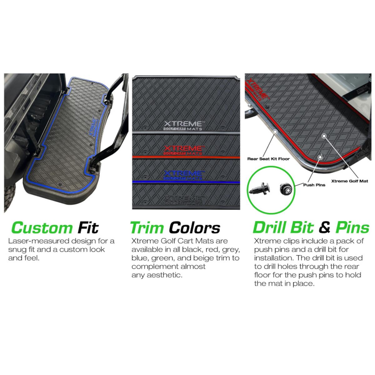 Xtreme Floor Mats for Bintelli and Atlas Rear Seat Mat - Black/White