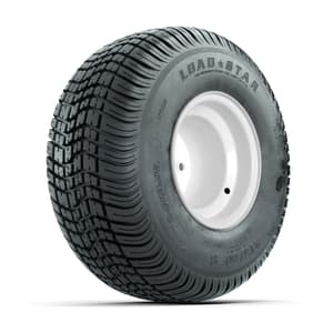 Set of (4) 8 in White Steel Wheels with 18 in Kenda Load Star Tires