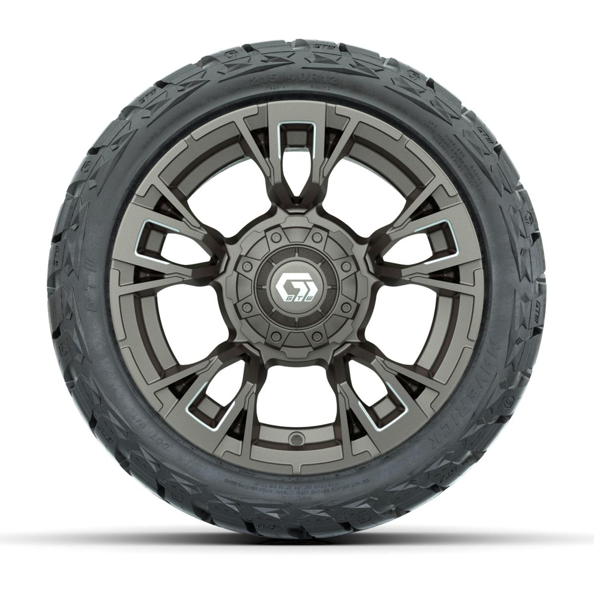 GTW Vandal Satin Bronze/Machined 12 in Wheels with 215/40-R12 Maverick Low-Profile All-Terrain Tires – Full Set
