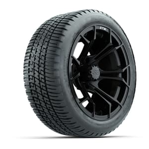 GTW Spyder Matte Black 14 in Wheels with 205/30-14 Fusion Street Tires – Full Set