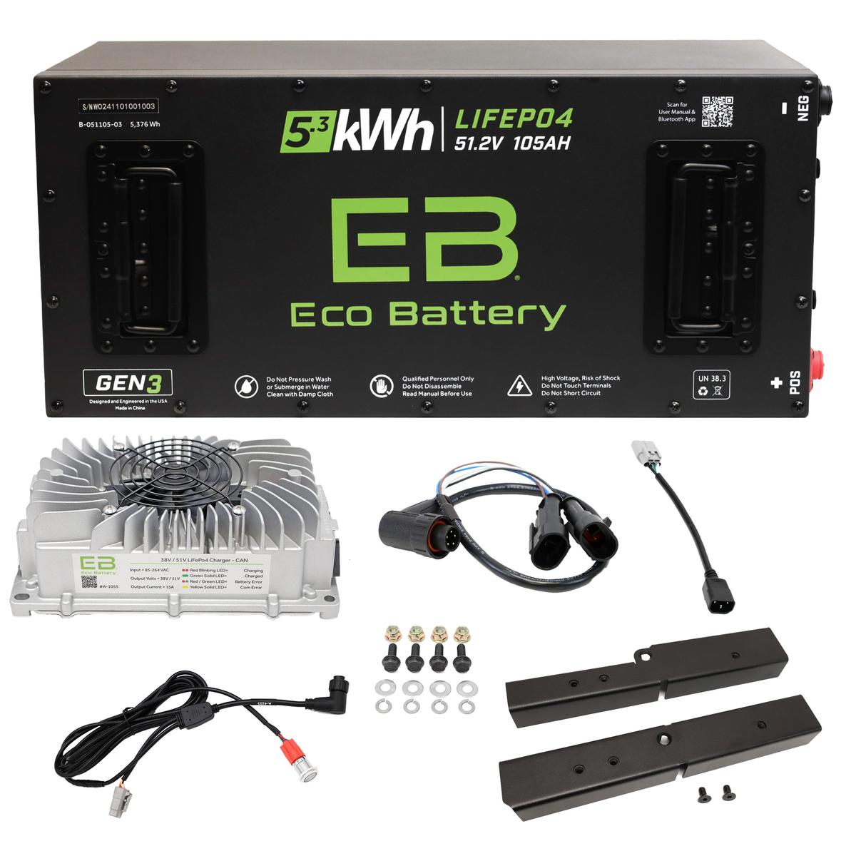 Epic EV 4-2 Battery Configuration Eco Lithium 51V 105Ah GEN3 Battery Bundle - Skinny