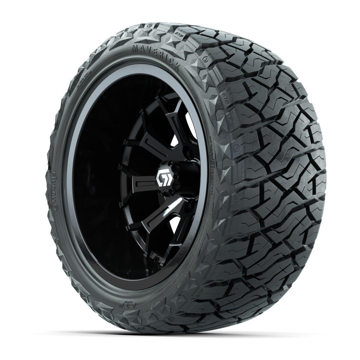 GTW&reg; Assault Gloss Black 15 in Wheels with 23X10-R15 Maverick Steel Belted Radial All-Terrain Tires - Full Set