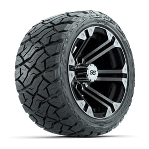 GTW Specter Black/Machined 12 in Wheels with 215/40-R12 Maverick Low-Profile All-Terrain Tires – Full Set