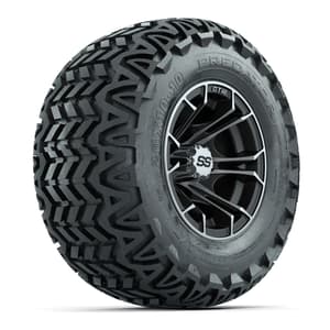 GTW Spyder Machined/Matte Grey 10 in Wheels with 20x10-10 Predator All Terrain Tires – Full Set