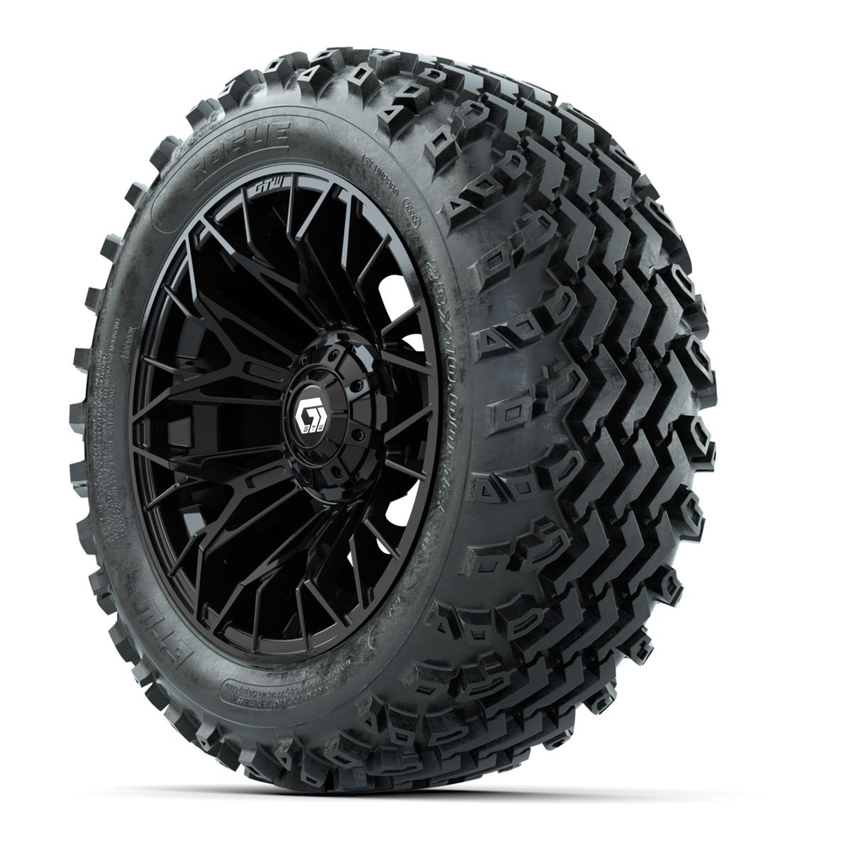 GTW Stellar Black 14 in Wheels with 23x10.00-14 Rogue All Terrain Tires – Full Set