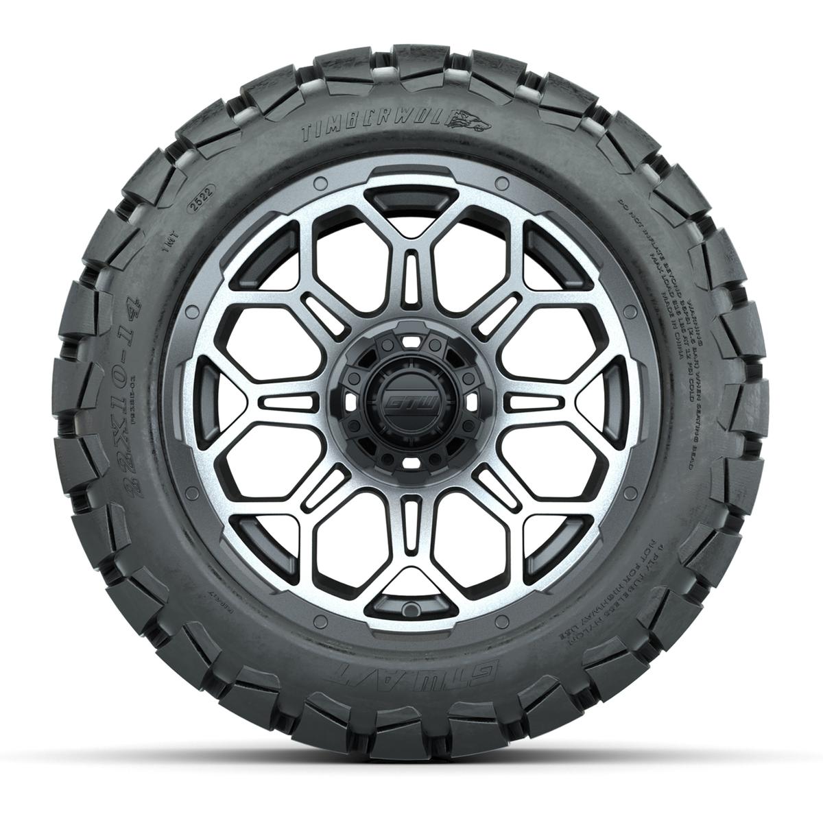 Set of (4) 14 in GTW Bravo Wheels with 22x10-14 GTW Timberwolf All-Terrain Tires
