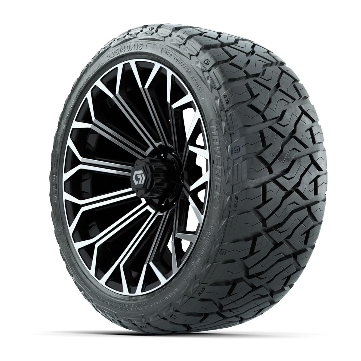 GTW&reg; Phantom Black/Machined 16 in Wheels with 225/40-R16 Maverick Hybrid Tires - Full Set