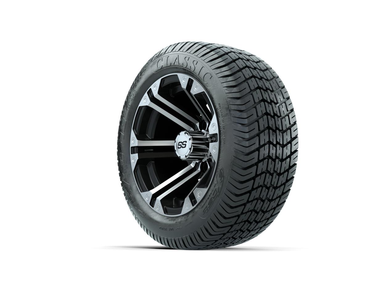 12” GTW Specter Black and Machined Wheels with Excel Lo-Pro Street Tires – Set of 4