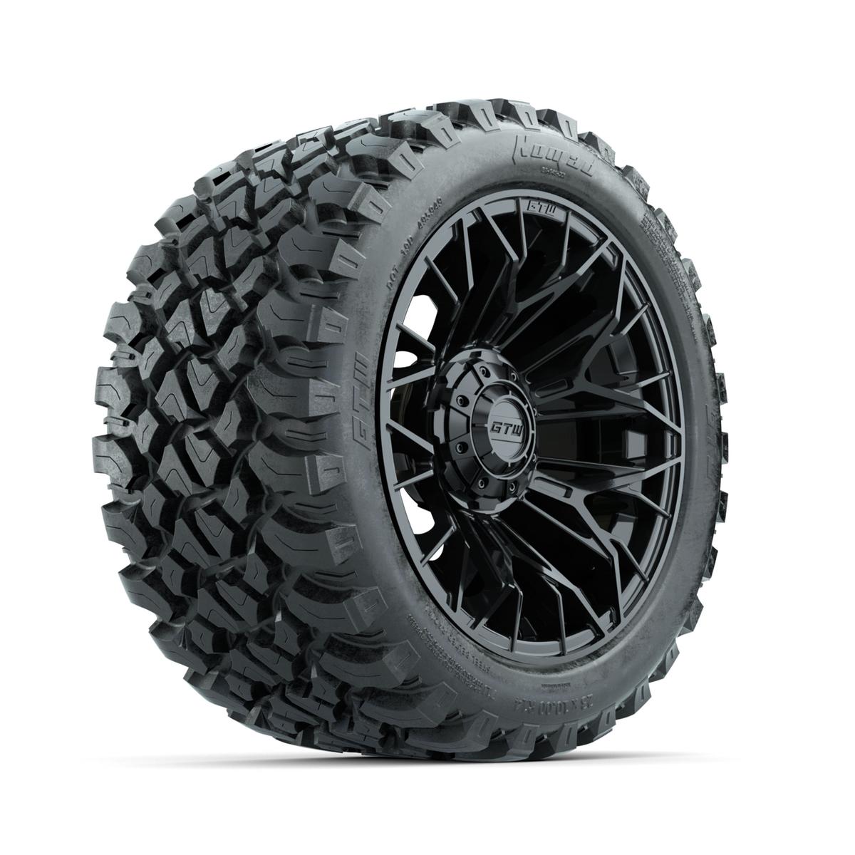 Set of (4) 14 in GTW® Stellar Black Wheels with 23x10-R14 Nomad All-Terrain Tires