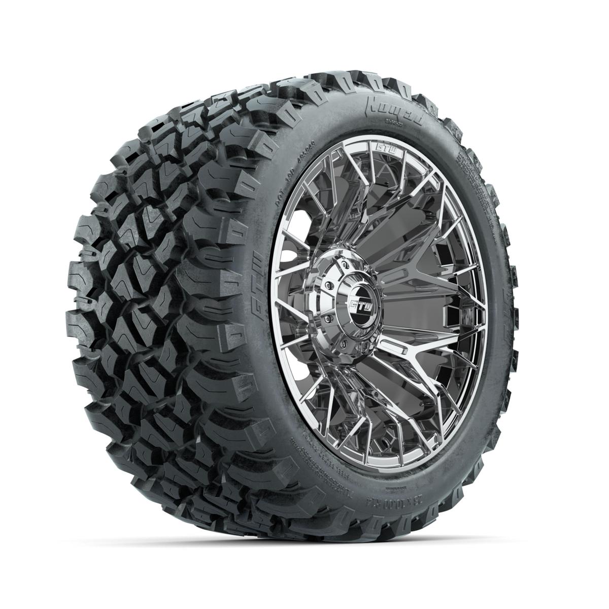 Set of (4) 14 in GTW® Stellar Chrome Wheels with 23x10-R14 Nomad All-Terrain Tires