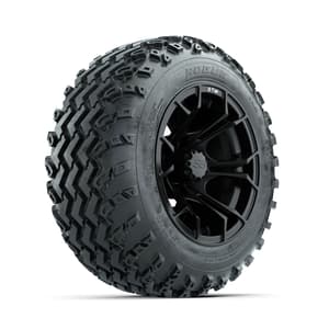 GTW Spyder Matte Black 12 in Wheels with 22x11.00-12 Rogue All Terrain Tires – Full Set