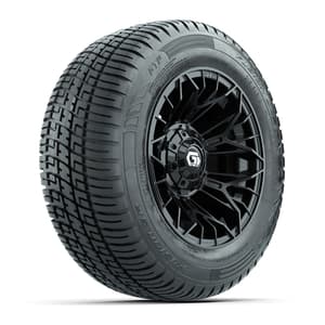 Set of (4) 12 in GTW® Stellar Black Wheels with 215/50-R12 Fusion S/R Street Tires