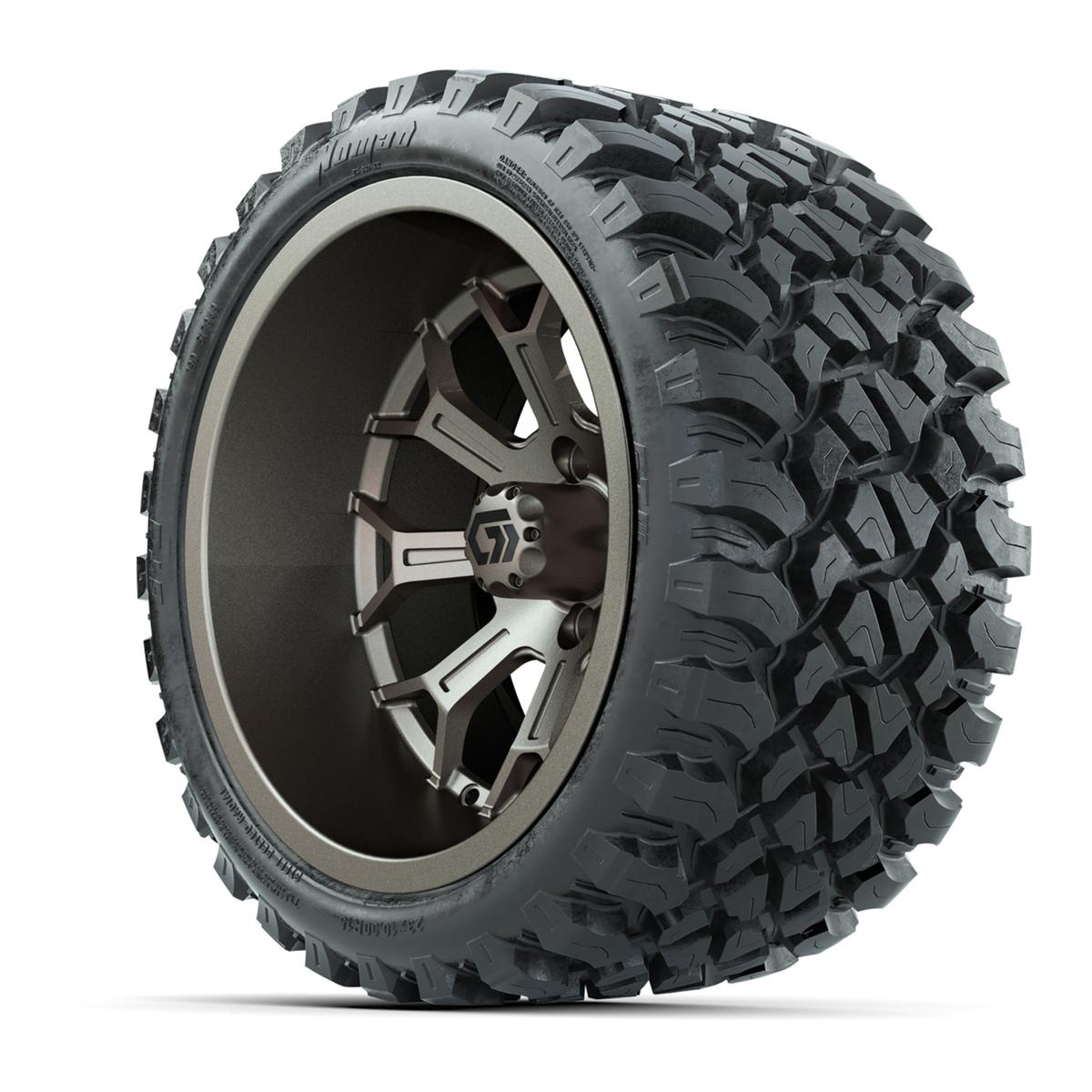 GTW&reg; Assault Matte Bronze 15 in Wheels with 23X10-R15 Nomad Steel Belted Radial All-Terrain Tires - Full Set