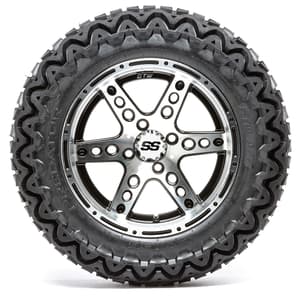 14” GTW Dominator Black and Machined Wheels with 23” Predator A/T Tires – Set of 4