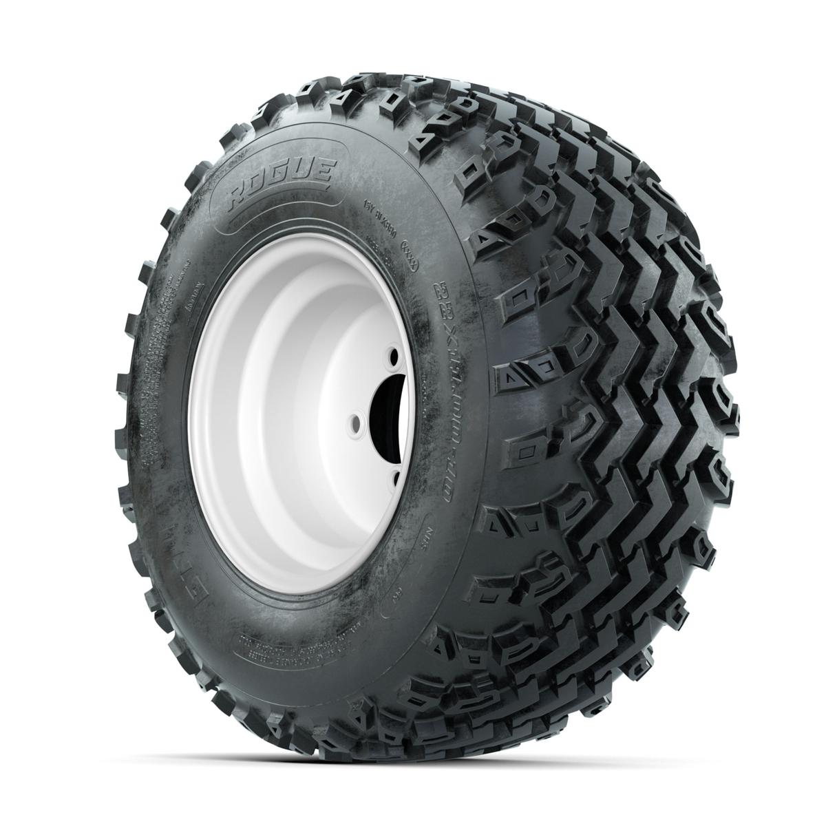 GTW Steel White 10 in Wheels with 22x11.00-10 Rogue All Terrain Tires – Full Set