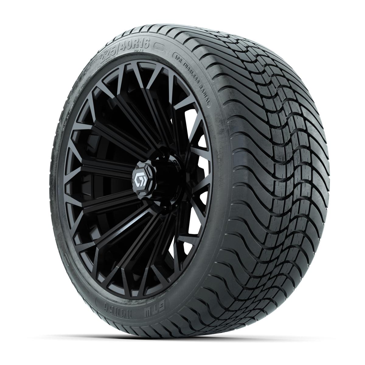 GTW&reg; Phantom Gloss Black 16 in Wheels with 225/40-R16 Mamba Street Tires - Full Set