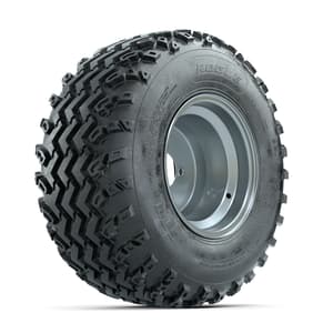 GTW Steel Silver 3:5 Offset 10 in Wheels with 22x11.00-10 Rogue All Terrain Tires – Full Set