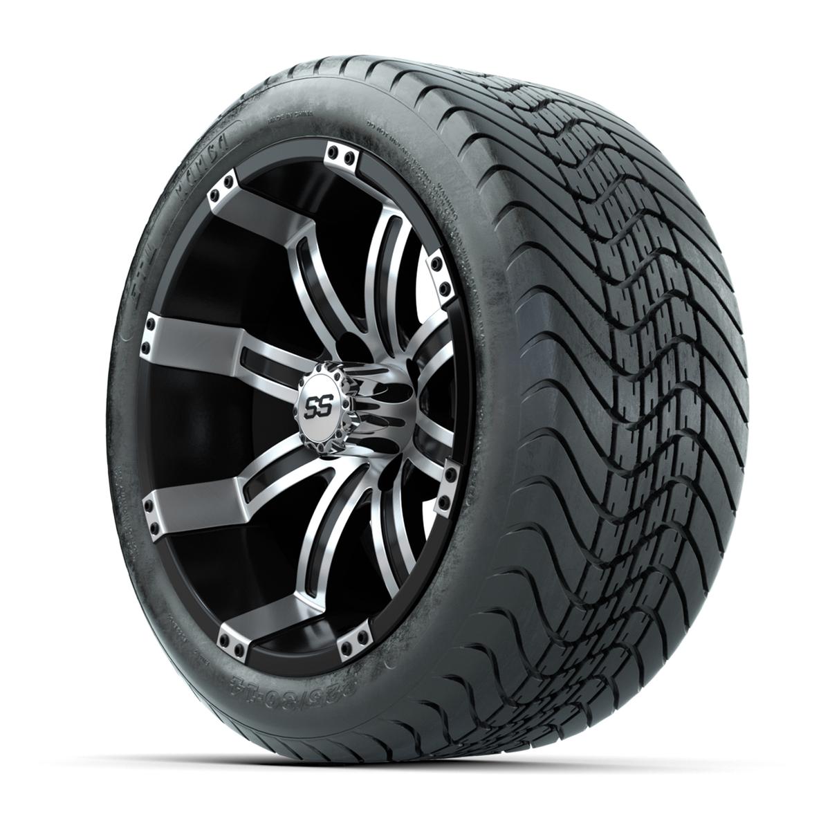 Set of (4) 14 in GTW Tempest Wheels with 225/30-14 Mamba Street Tires