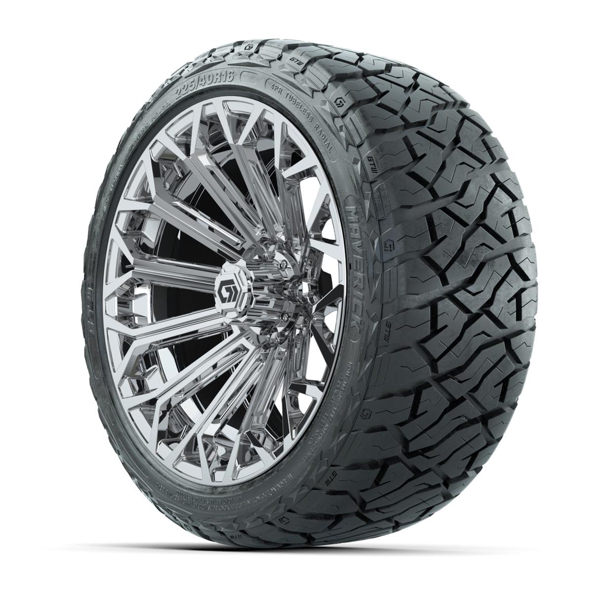 GTW&reg; Phantom Chrome 16 in Wheels with 225/40-R16 Maverick Hybrid Tires - Full Set