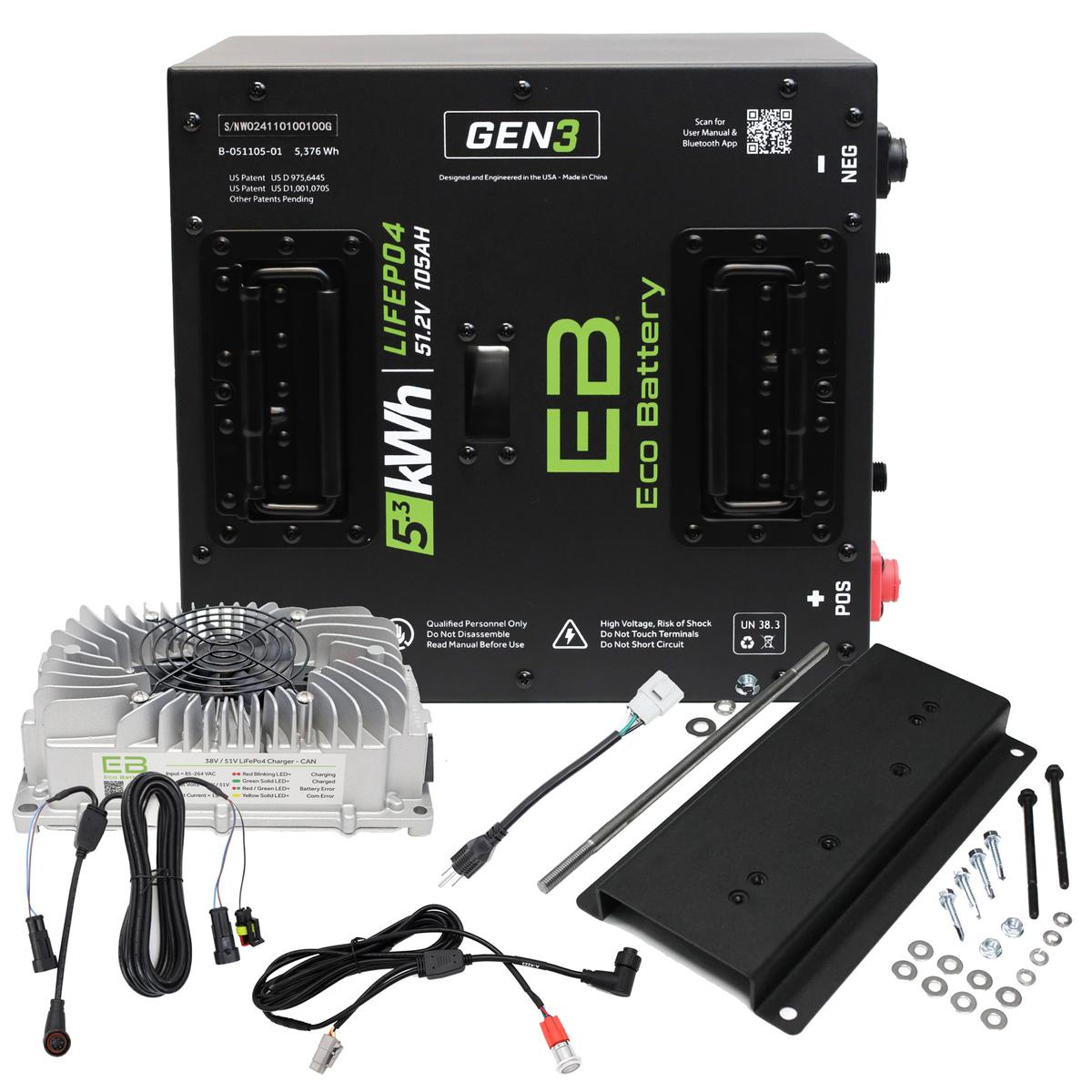 Bintelli Beyond Eco Lithium 51v 105Ah GEN3 Battery Bundle - Thru Hole