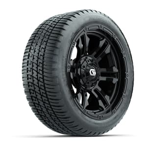 GTW® Shogun Gloss Black 14 in Wheels with 205/30-14 Fusion Street Tires – Full Set