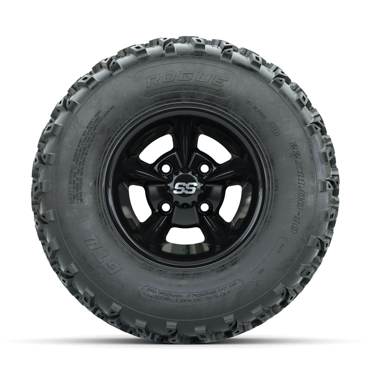 GTW Godfather Black 10 in Wheels with 22x11.00-10 Rogue All Terrain Tires – Full Set