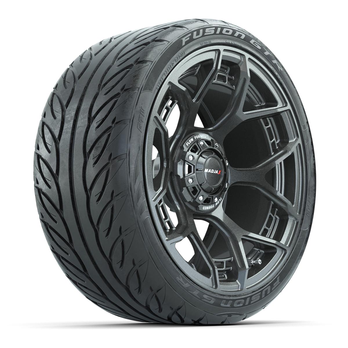 Set of (4) 15" MadJax&reg; Flow Form Evolution Gunmetal Wheels with GTW&reg; Fusion GTR Street Tires
