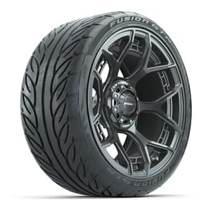 Set of (4) 15" MadJax&reg; Flow Form Evolution Gunmetal Wheels with GTW&reg; Fusion GTR Street Tires