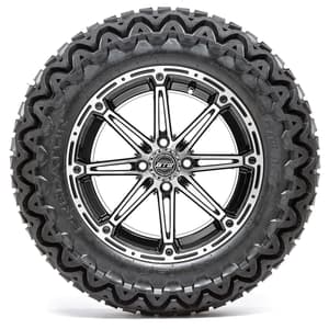 14” GTW Element Black and Machined Wheels with 23” Predator A/T Tires – Set of 4