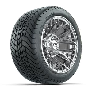 Set of (4) 12 in GTW® Stellar Chrome Wheels with 215/35-12 Mamba Street Tires