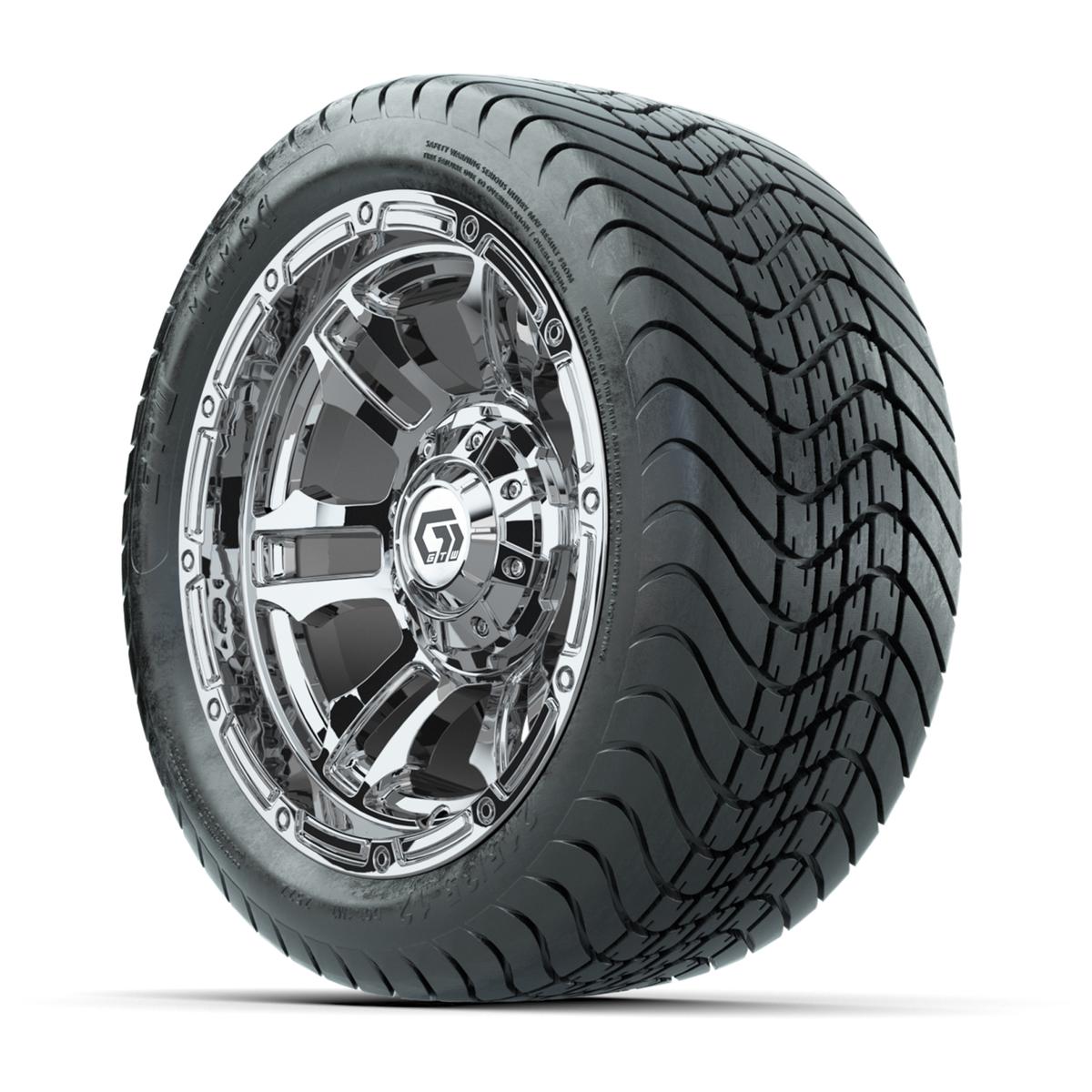 GTW® Shogun Chrome 12 in Wheels with 215/35-12 Mamba Street Tires – Full Set