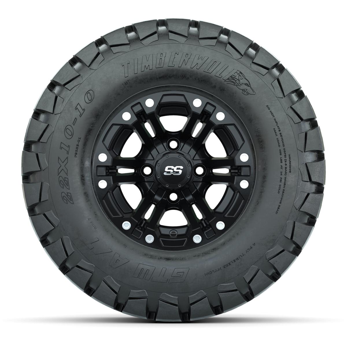 GTW Specter Matte Black Wheels with 22in Timberwolf Mud Tires - 10 Inch