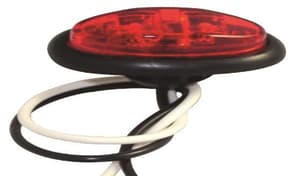 Red Mini Oval Marker Light With Bare Wire Ends