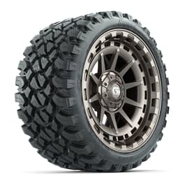 GTW® Barricade Satin Bronze 15 in Wheels with 23x10-R15 Nomad Steel Belted Radial All-Terrain Tires – Full Set