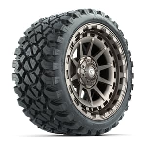 GTW® Barricade Satin Bronze 15 in Wheels with 23x10-R15 Nomad Steel Belted Radial All-Terrain Tires – Full Set