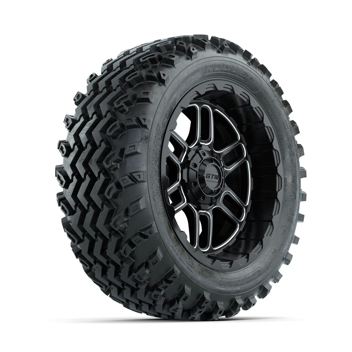 GTW Titan Machined/Black 14 in Wheels with 23x10.00-14 Rogue All Terrain Tires – Full Set